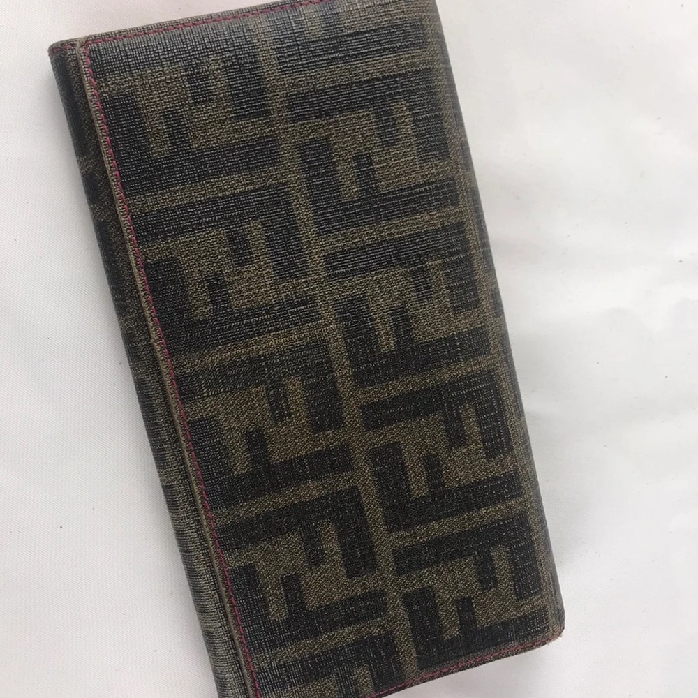 Gone/ Sold -FENDI Zucca billfold wallets/ pink interior